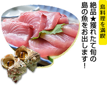 島料理を満喫 絶品★獲れたて旬の島の魚をお出します！